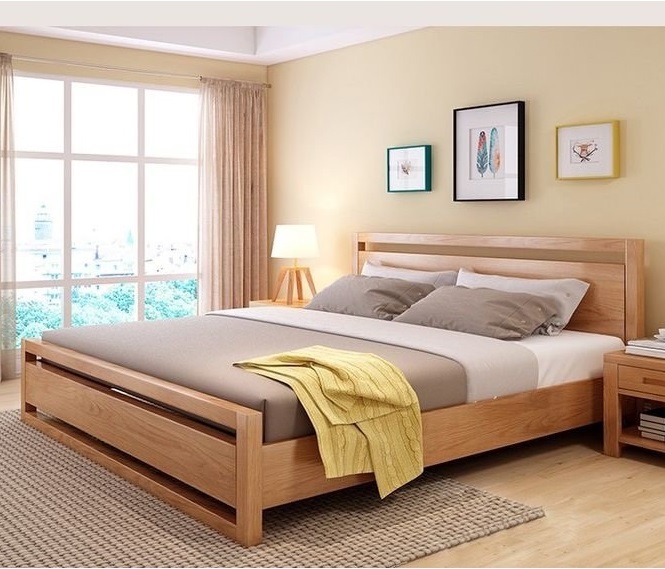 giường gỗ sồi 1m6