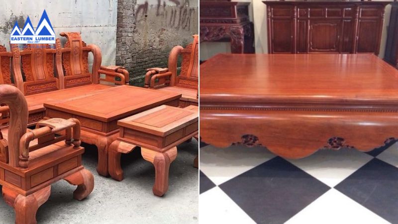 Nội thất cao cấp làm từ gỗ hương đỏ